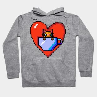 Cat In a mug in a heart Hoodie